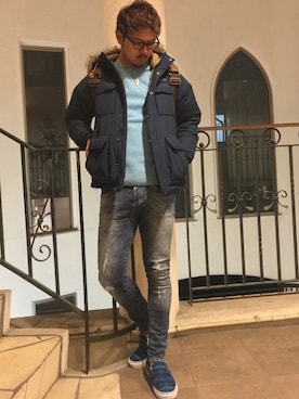 けいにょろさん(メンズ・182cm)の冬コーディネート