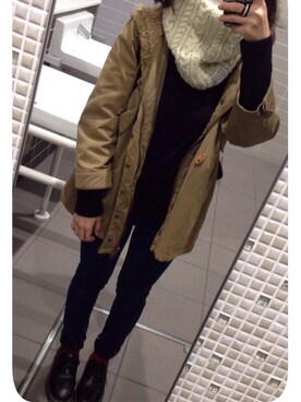 「Dr. Martens（ドクターマーチン）のDr.Martens (ドクターマーチン)/1461 3EYE GIBSON SHOES（その他シューズ）」を使った、mzhさん（レディース・148cm）の冬コーディネート
