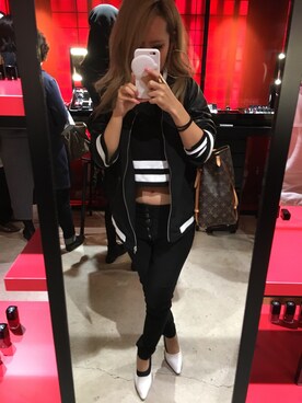 「BACKS（バックス）のアイテム（ジャケット/アウター）」を使った、nahoさん（レディース・155cm）の秋コーディネート