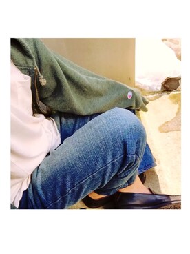 「チャンピオン パーカー」｜「アイテム（Tシャツ/カットソー）」を使った、ナカノさん。さん（レディース・152cm）の秋コーディネート