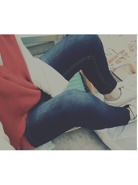 「アイテム（ベスト、レッド系）」を使った、ナカノさん。さん（レディース・152cm）の秋コーディネート