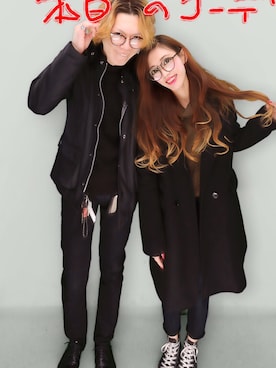 「カップル」｜「アイテム（ブルゾン）」を使った、しろーさん（メンズ・167cm）の冬コーディネート