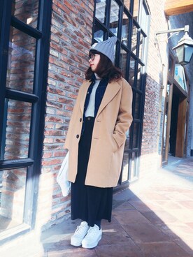 「Ungrid（アングリッド）の 【Casual】ｳﾞｨﾝﾃｰｼﾞGｼﾞｬﾝ （デニムジャケット）」を使った、moominさん（レディース・152cm）の冬コーディネート