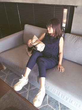 「PROPORTION BODY DRESSING（プロポーションボディドレッシング）のアイテム（オールインワン・サロペット）」を使った、moominさん（レディース・152cm）の夏コーディネート