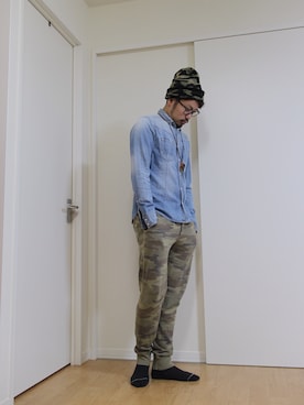 「American Eagle（アメリカンイーグル）のアイテム」を使った、加藤晃さん（メンズ・175cm）の夏コーディネート