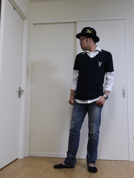 「Paul Smith（ポールスミス）のアイテム」を使った、加藤晃さん（メンズ・175cm）の夏コーディネート