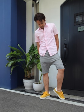 「H&M（エイチ・アンド・エム）のアイテム（その他パンツ）」を使った、加藤晃さん（メンズ・175cm）の夏コーディネート