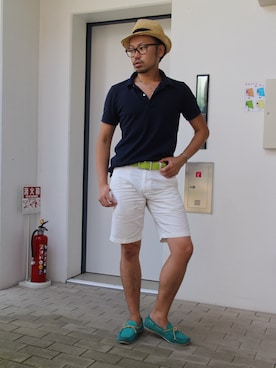 「BJ Classic Collection（ビージェイ クラシック コレクション）のアイテム」を使った、加藤晃さん（メンズ・175cm）の夏コーディネート