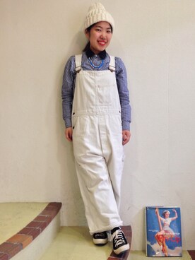 「SUNDAY WORKS（サンデーワークス）のアイテム（オールインワン・サロペット）」を使った、sprigさん（レディース・148cm）の春コーディネート