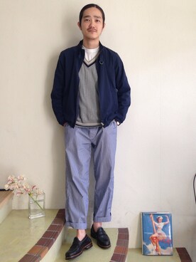 「RYU（リュー）のアイテム（ジャケット/アウター）」を使った、sprigさん（メンズ・178cm）の春コーディネート