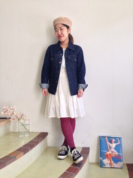 「BLUE BLUE（ブルーブルー）のアイテム（ジャケット/アウター）」を使った、sprigさん（レディース・148cm）の春コーディネート