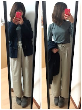 「コート 紺」｜✩Ｋｉｉさん（レディース・154cm）の冬コーディネート