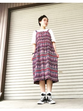 「本日のコーデ」｜「アイテム（ワンピース/ドレス）」を使った、aYamiさん（レディース・158cm）の夏コーディネート