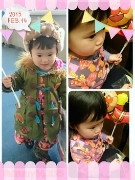 「kids fashion」｜ノンタンさん（キッズ・80cm）の冬コーディネート