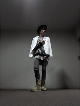 「A.S.M（エーエスエム）のアイテム（ライダースジャケット）」を使った、✯yuga✯さん（メンズ・174cm）の春コーディネート