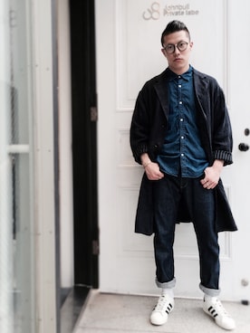 「アイテム（トップス）」を使った、BACKNさん（メンズ・180cm）の春コーディネート