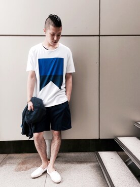 「アイテム（トップス）」を使った、BACKNさん（メンズ・180cm）の夏コーディネート