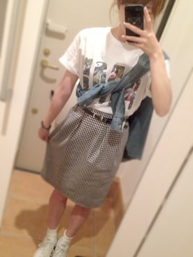 「ひざ丈スカート」｜「アイテム（その他）」を使った、maicoさん（レディース・154cm）の春コーディネート
