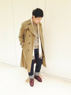 「orslow」｜「アイテム（トレンチコート）」を使った、ドイさん（メンズ・175cm）の秋コーディネート