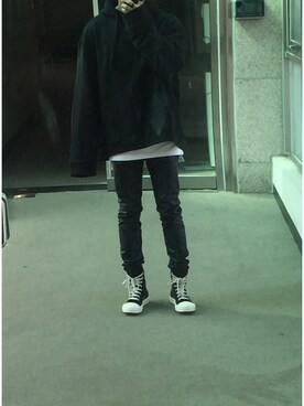 「RICK OWENS」｜「アイテム（その他トップス）」を使った、Ssunさん（メンズ・176cm）の春コーディネート