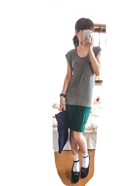 「alexanderwang（アレキサンダーワン）のアイテム（ワンピース/ドレス）」を使った、こみえさん（レディース・156cm）の夏コーディネート