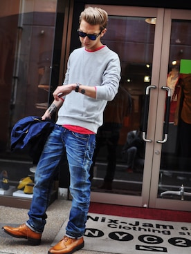 「SCOTCH & SODA（スコッチ アンド ソーダ）のアイテム（ミリタリージャケット）」を使った、柴咲大樹さん（メンズ・174cm）の春コーディネート
