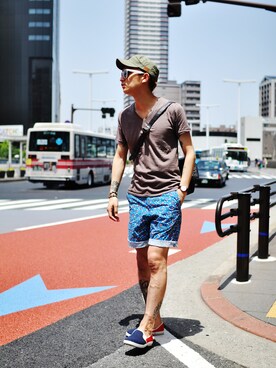 「ワークキャップ」｜「アイテム（その他シューズ）」を使った、柴咲大樹さん（メンズ・174cm）の春コーディネート