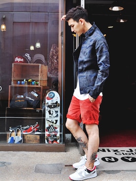「G-STAR RAW（ジースターロゥ）のアイテム（テーラードジャケット）」を使った、柴咲大樹さん（メンズ・174cm）の夏コーディネート
