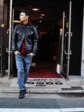 「グレーパンツ」｜柴咲大樹さん（メンズ・175cm）の冬コーディネート