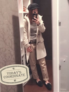 「Luz Llena（ラズレナ）のアイテム（ダッフルコート）」を使った、キャサさん（レディース・158cm）の冬コーディネート