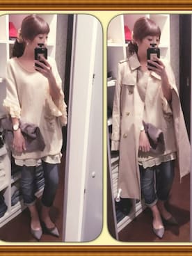 「ダニエルウェリントン」｜「アイテム（トレンチコート）」を使った、キャサさん（レディース・158cm）の春コーディネート