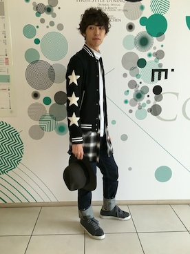「Education from Youngmachines（エデュケーションフロムヤングマシーン）のアイテム（ジャケット/アウター）」を使った、幸長さん（メンズ・180cm）の秋コーディネート