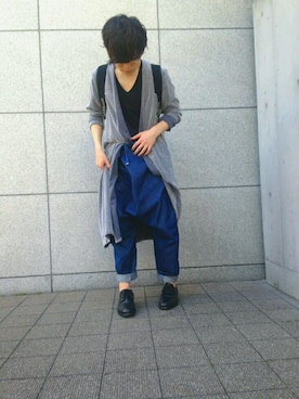 「hatra（ハトラ）のアイテム（パンツ）」を使った、yUMAさん（メンズ・166cm）の夏コーディネート