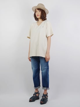 「Vネック」｜ALDIESSTAFFさん（レディース・171cm）の春コーディネート