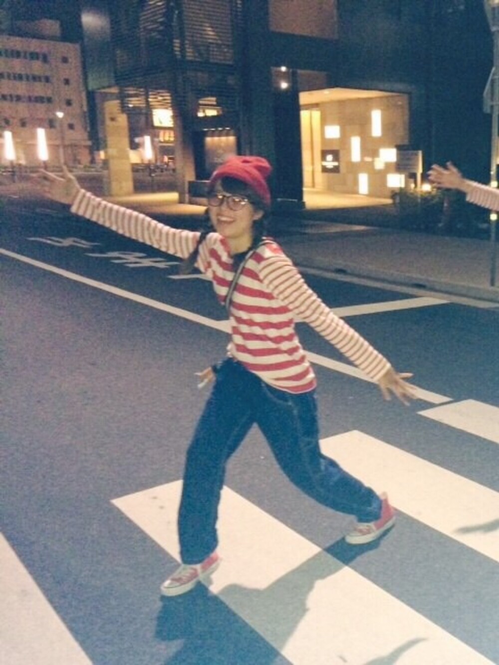 「WEAR HALLOWEEN 2014、ウォーリーをさがせ！、仮装、赤ボーダー」｜「Rodeo CrownsのRC DIMENSIONAL P/PT（デニムパンツ、ブルー系）」を使った、marimo♡さん（レディース・164cm）の秋コーディネートの1枚目の写真
