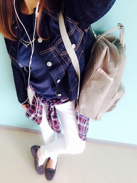 「DIANA」｜「アイテム（デニムジャケット）」を使った、mai16さん（レディース・155cm）の秋コーディネート