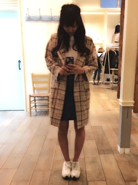 「ゆるカジ」｜「アイテム（その他アウター）」を使った、星野美玲さん（レディース・163cm）の冬コーディネート