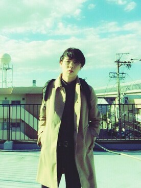 「BLUE WORK（ブルーワーク）のアイテム（ジャケット/アウター）」を使った、伴田一喜さん（メンズ・167cm）の春コーディネート