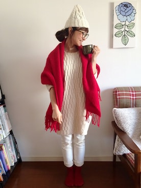 「TWEED MILL（ツイードミル）のアイテム」を使った、SIZUさん（レディース・156cm）の冬コーディネート