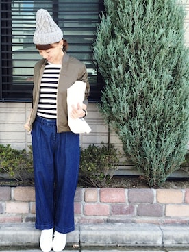 「archives（アルシーヴ）のアイテム（パンツ）」を使った、SIZUさん（レディース・156cm）の秋コーディネート