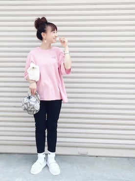 「interstaple（インターステイプル）のアイテム」を使った、SIZUさん（レディース・156cm）の春コーディネート