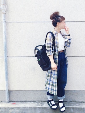 「ajew（エジュー）のアイテム（アクセサリー）」を使った、SIZUさん（レディース・156cm）の春コーディネート