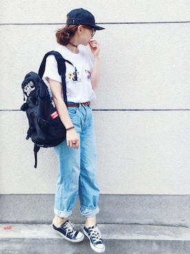 「CASPER JOHN AIVER（キャスパージョンアイバー）のアイテム」を使った、SIZUさん（レディース・156cm）の夏コーディネート