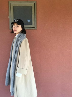 「ROXY（ロキシー）のアイテム（帽子）」を使った、KANAさん（レディース・163cm）の春コーディネート