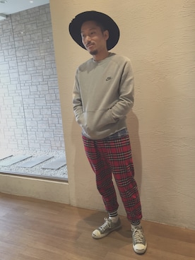 「5525Gallery×KIJIMA TAKAYUKI（ゴーゴーニーゴーギャラリーカケルキジマタカユキ）のアイテム（ハット、ブラック系）」を使った、sawadaramoneさん（メンズ・173cm）の冬コーディネート