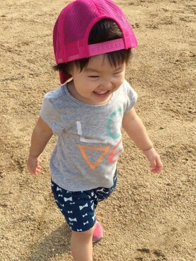 「BEAMS BOY（ビームスボーイ）のアイテム（キャップ）」を使った、kanna-chanさん（キッズ・90cm）の冬コーディネート