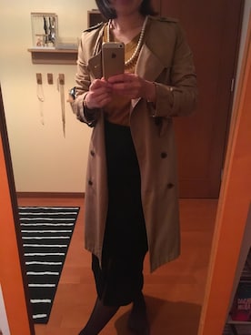 「A part by（アパートバイ）のアイテム（トレンチコート）」を使った、みろりさん（レディース・160cm）の秋コーディネート