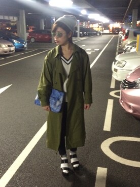「holiday」｜「アイテム（トレンチコート）」を使った、Rokachan.yさん（レディース・159cm）の春コーディネート