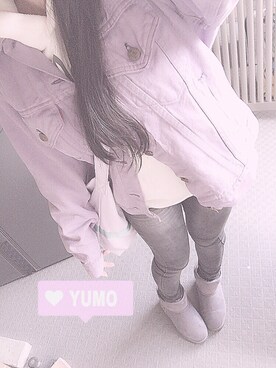 「WC（ダブル シー）のアイテム（デニムジャケット）」を使った、❤︎  yumo  ❤︎さん（レディース・160cm）の冬コーディネート
