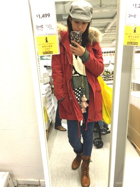 「BKK ORIGINALのアイテム」を使った、Ireneさん（レディース・163cm）の春コーディネート